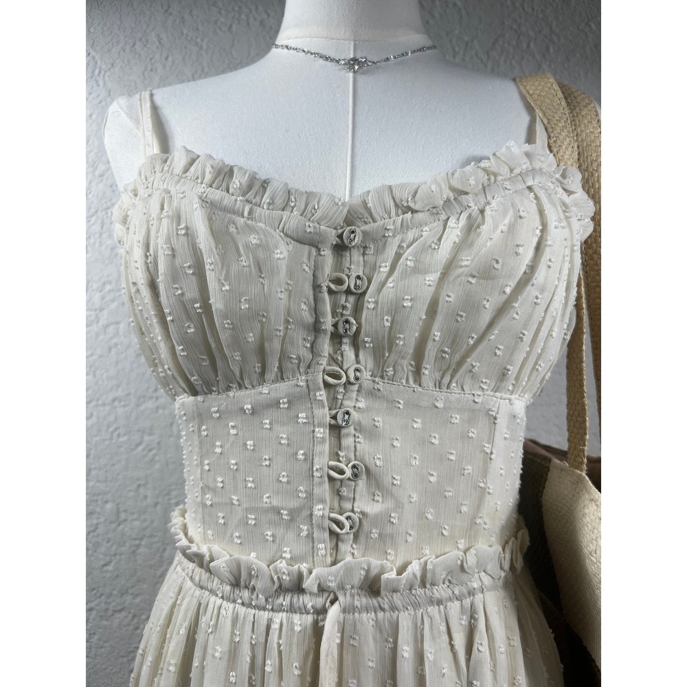 Patrons of Peace Swiss Dot Tiered Maxi Dress Gunne Sax Prairie Cottagecore - Picture 5 of 7